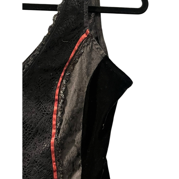 Zoe California Vintage 90's Silk Velvet Sequins Top Size Medium Festival Goth - Picture 4 of 8